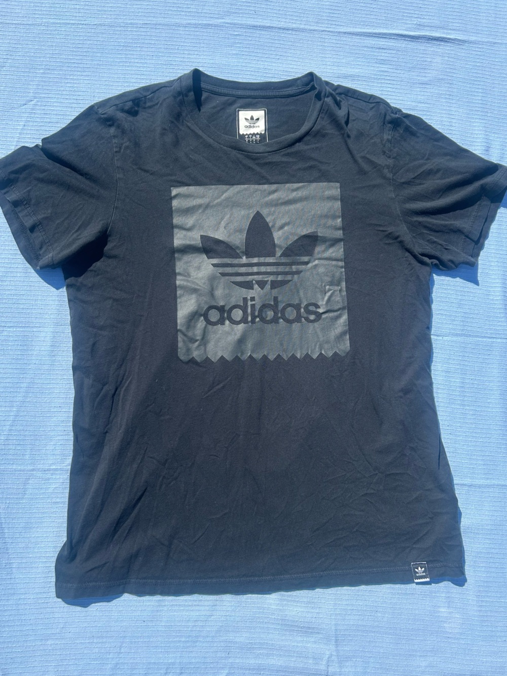 adidas Black-on-black Men's Trefoil Logo Tee